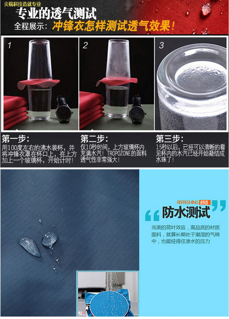 沖鋒衣專業透氣實驗