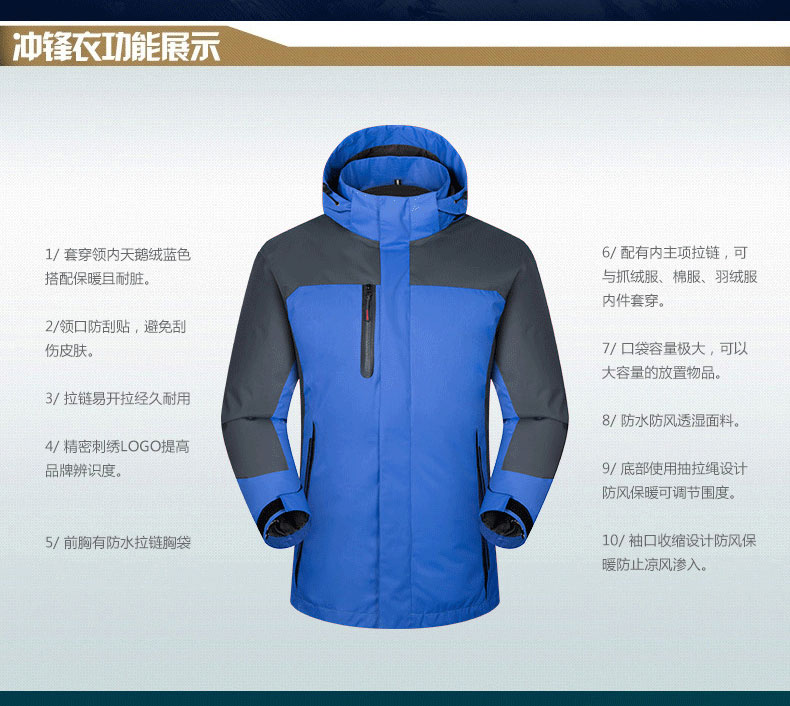 沖鋒衣功能展示