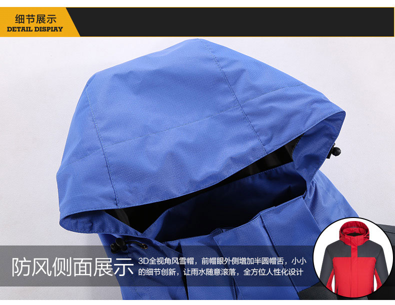 沖鋒衣藍色服裝展示